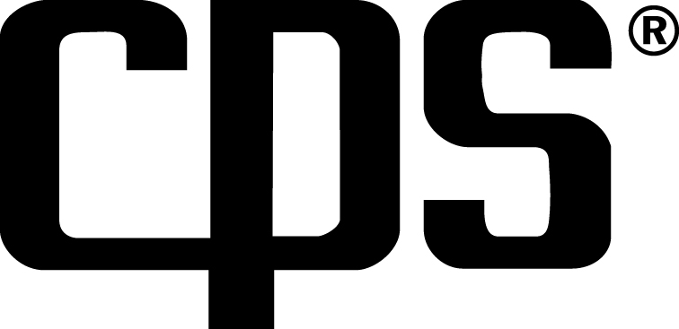 A black and white image of the letters cps